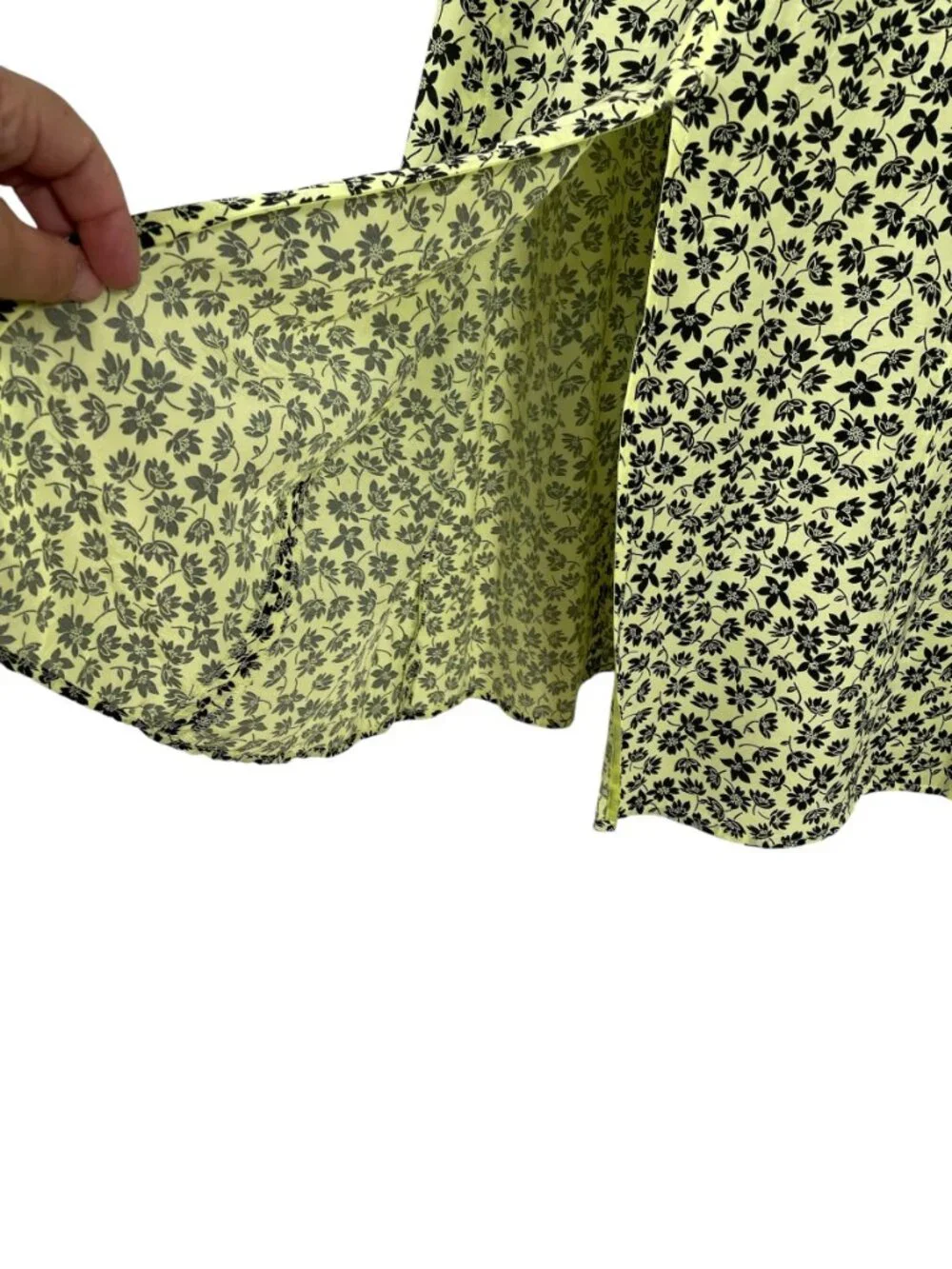 Whistles Cupro ECOVERO Floral Midi Skirt Front Slit A-Line US 8 - Picture 5 of 10